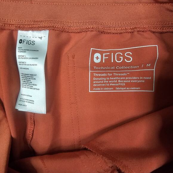 Figs Technical Collection Scrub Pants Womens Medium Zamora Jogger Orange W18SW - Picture 7 of 15
